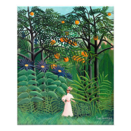 Foto Henri Rousseau - Mulher caminhando em uma Floresta