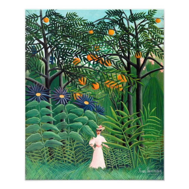 Foto Henri Rousseau - Mulher caminhando em uma Floresta (Frente)