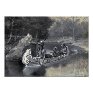 Foto Hiawatha Indian Canoe Ojibwe ou Líder Iroquois