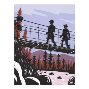 Foto Hikers em Wawona Swing Bridge em Yosemite WPA