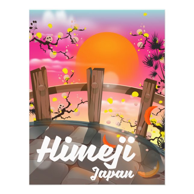Foto Himeji Japan floresce poster. (Frente)
