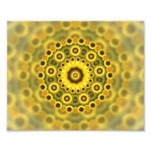 Foto Hippy Sunflower Fractal Mandala Padrão
