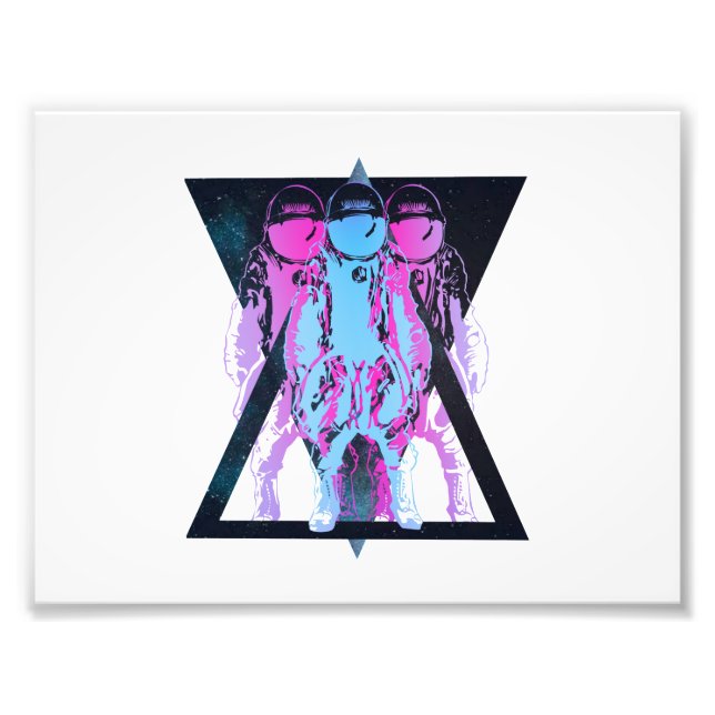 Foto Hipster Cosmonauta, rosa e azul (Frente)