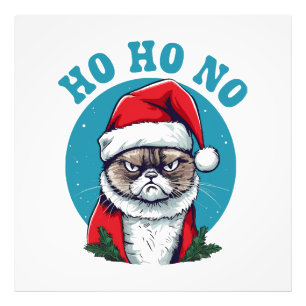 Foto Ho ho não - gato de natal engraçado e rabugento