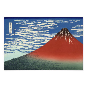Foto Hokusai South Wind Clear Sky Red Fuji Impressão
