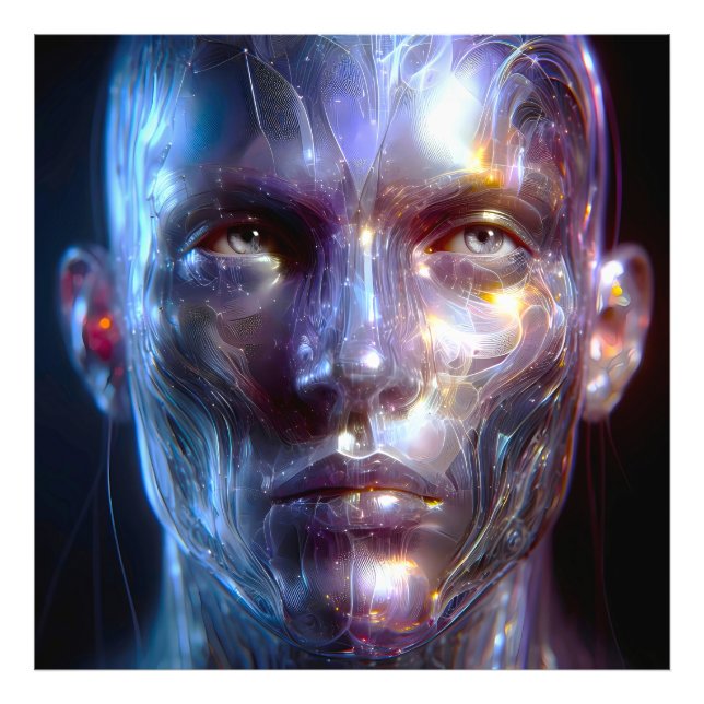 Foto Holografisch Transparenter Menschlicher Kopf (Frente)