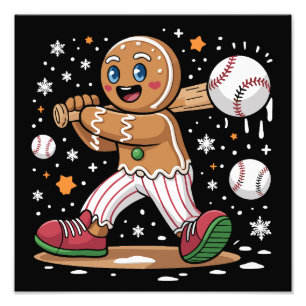 Foto Homem de Biscoito de Natal Esportista Beisebol 