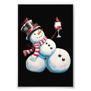Foto Homem de Neve Com Vinho Natal Presente de Natal Di