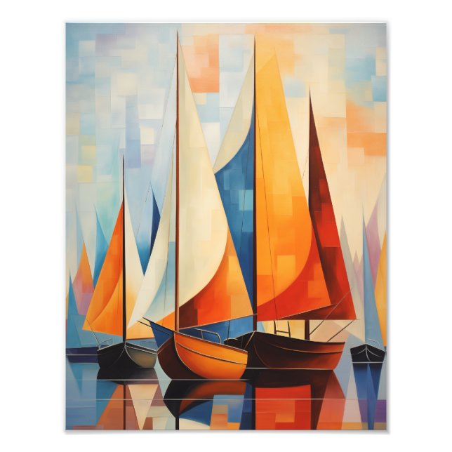 Foto Horizontes Serenos: Impressão de Arte de Barco à V (Frente)