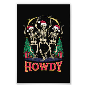 Foto Howdy Dancing Skeleton Engraçado Feriado de Natal