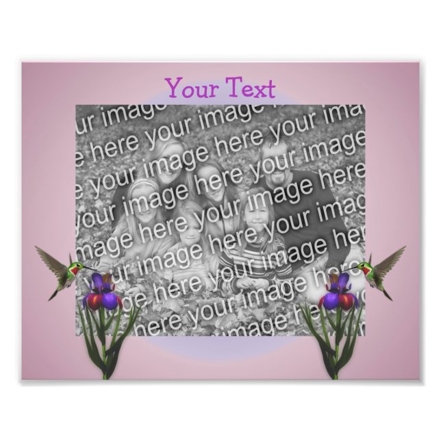 Foto Hummingbird E Iris Flor Criam O Seu (Frente)