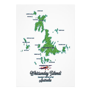 Foto Ilhas Whitsunday - mapa da Austrália poster