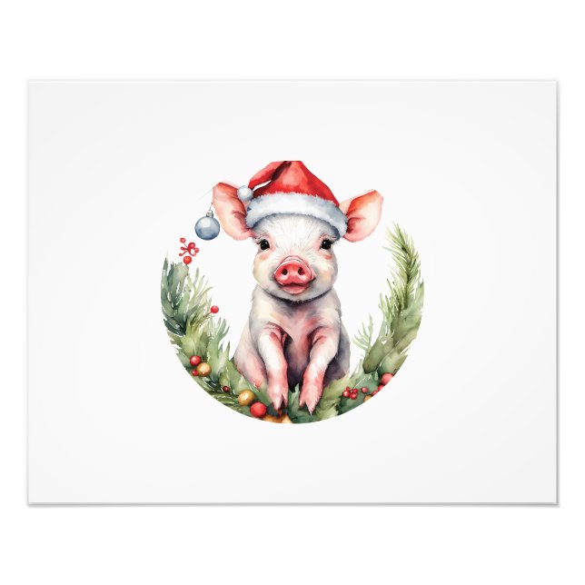 Foto Ilustração adorável de leitão de Natal com  (Frente)