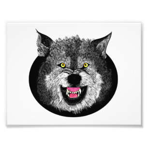 Foto Ilustração da Cara do Lobo Irritado