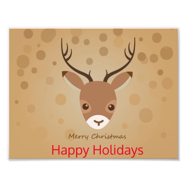 Foto ilustração das renas sobre fundo castanho (Frente)