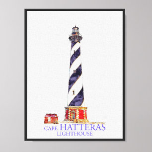 Foto Ilustração de Aquarela Farol Cape Hatteras