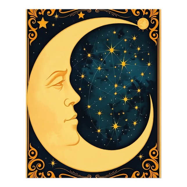 Foto Ilustração de Arte Nouveau Moon (Frente)