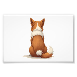 Foto Ilustração de Cachorro Vista Posterior Vintage em