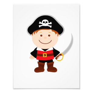 Foto Ilustração de Cartoon de Menino Pirata Bonito