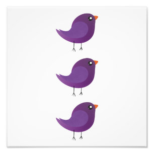 Foto Ilustração de Passarinho Roxo Fofo