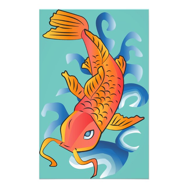 Foto Ilustração de Peixe de Natação Koi (Frente)