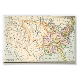 Foto Ilustração do Mapa Histórico dos Estados Unidos de