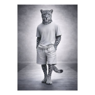 Foto Ilustração Minimalista de Streetwear com Leopardo 