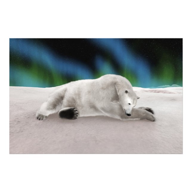 Foto Ilustração Pacífica de Urso Polar na Natureza Árti (Frente)
