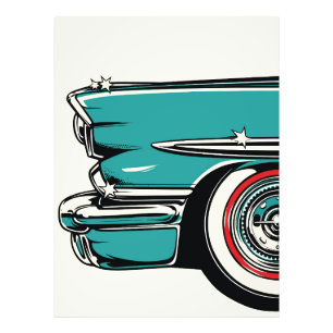 Foto Ilustração Pop Art de Carro Esportivo Azul Turques