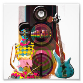 Foto Ilustrações Rock Music com guitarra e Auto-falante