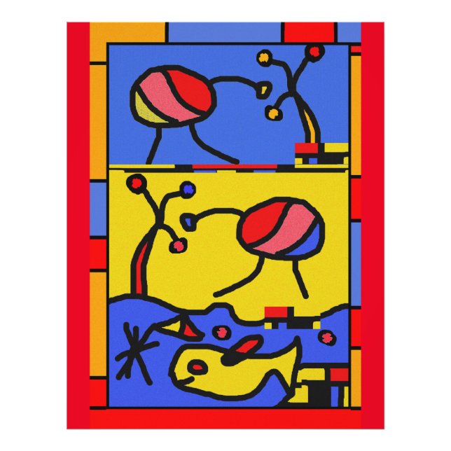 Foto Imagem com peixes da arte moderna (Frente)