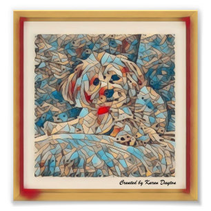 Foto Imagem de mosaico criativa de um Morkie "cobre "