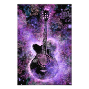 Foto Impressa de Guitarra de Rock N Roll Pintura d
