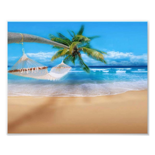 Foto Impressa de Praia Tropical (Frente)