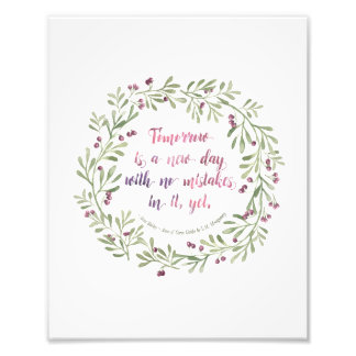 Foto impressão 8x10 - citação de Anne of Green Gables