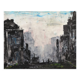 Foto Impressão Abstrata Cidade Cinza, Cartaz de Valor e