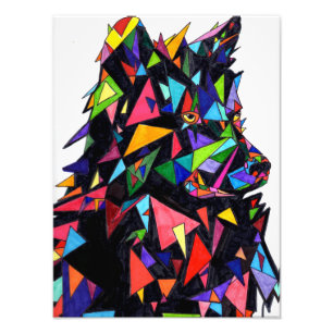 Foto Impressão abstrato da opinião lateral do lobo