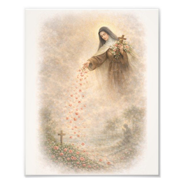 Foto Impressão Artística Devocional de Santa Teresa Der (Frente)