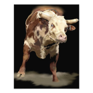 Foto Impressão Bucking da arte de Bull