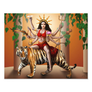 Foto Impressão da Deusa Protetora Durga, 14" x 11"