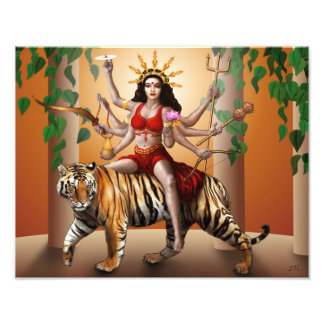 Foto Impressão da Deusa Protetora Durga, 14" x 11"