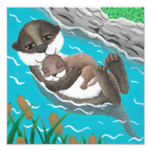 Impressão de Arte 12x12 "Otterly Adorable" da VTD