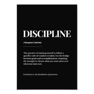 Foto Impressão de Arte de Definição de Disciplina – Mot