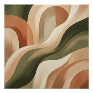 Foto Impressão de Arte de Galeria Abstrata em Terracota