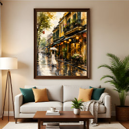 Foto Impressão de Arte em Aquarela do Antigo Bairro de 