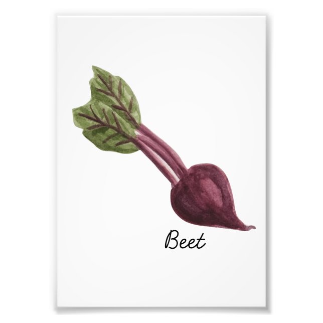 Foto Impressão de Beterraba de Aquarela (Frente)