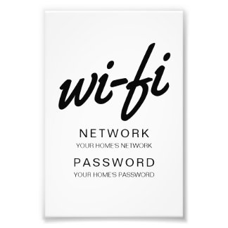 Foto Impressão de Código de Passagem Wifi para Framing 