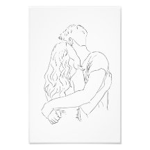 Impressão De Desenho De casal Do Poster Do Meu Sim