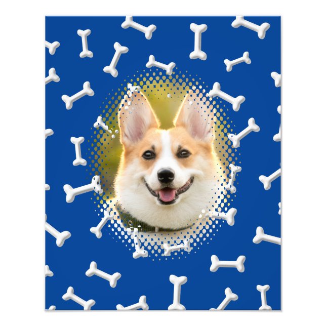 Foto Impressão de Frame de Cão Padrão Ósseo (Frente)