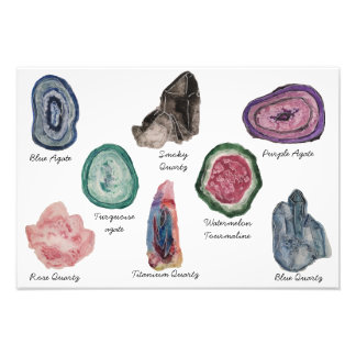 Foto Impressão de Gráfico de Cristal de Aquarela